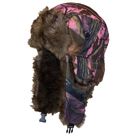Best Winter Hats Adult Tree Camouflage Russian/Hunters W/Soft Faux Fur Winter Cap(One Size) - Pink