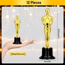 Pack of 12 Golden Trophy Gold-Coloured Figure Party Trophies Kids Trophy Children Mini Trophy Trophy Trophies Children's Birthday Party for Birthday Champions Award Ceremony Sports