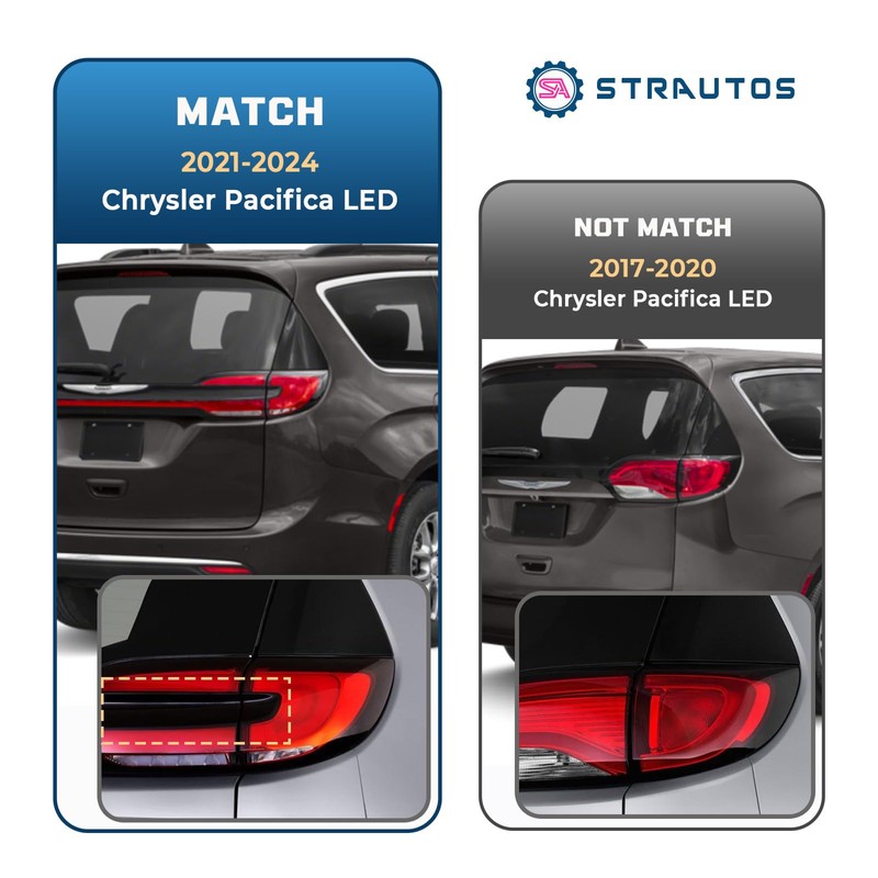 STRAUTOS LED Tail Lights Compatible with 2021-2024 Chrysler Pacifica