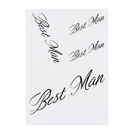 4 x 'Best Man' Temporary Tattoos - Water Resistant, Skin-Safe, Non-Toxic Transfers, Mixed Sizes (TO00083880)
