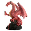 Red Dragon On Rock Fantasy Figurine