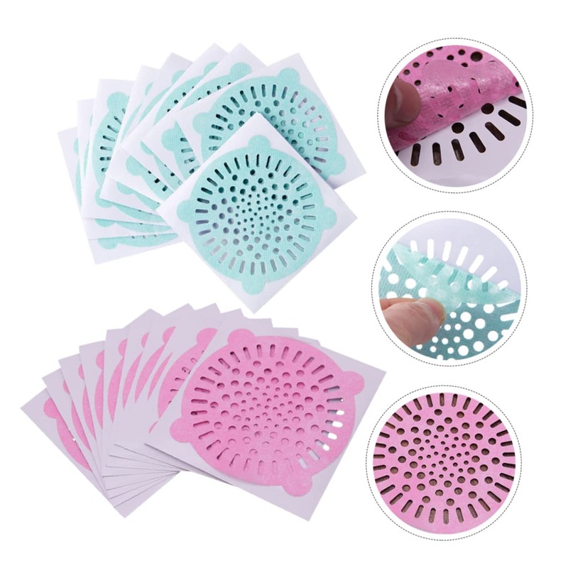 SEWACC Toilet Drain Hole Filtering Sticker Set 20pcs Anti-Blocking Hair
