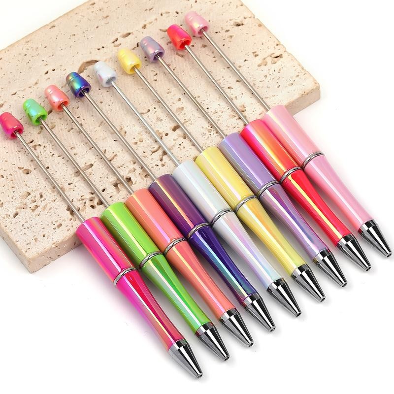 【P159】10pcs Opal Print Plastic Beadable Pen Bead Pens Ballpoint:_#5 Pink