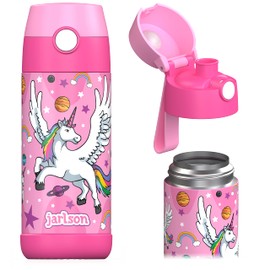 Jarlson® Kids Water Bottle MALI [12OZ] - No Straw Stainless Steel Thermo Bottle - Insulated Waterbottle Leak Proof for School & Sports - Thermo Tumbler for Boys & Girls (Unicorn)