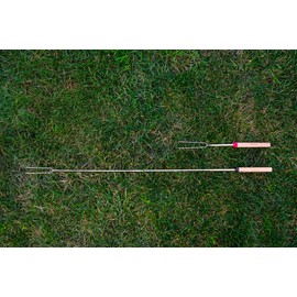 Nexgrill Extendable Grill Fork Roasting Stick, 2-Pack, Dual Fork, Perfect Grilling & Cooking Accessory for BBQs, Tailgating, Camping, Outdoor Cooking, 530-0023G
