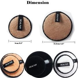 Reusable Makeup Remover Pads,6 Pack Facial Make Up Removal Wipes, Washable Face Cleaning Cloths, Soft Makeup Remover Rounds