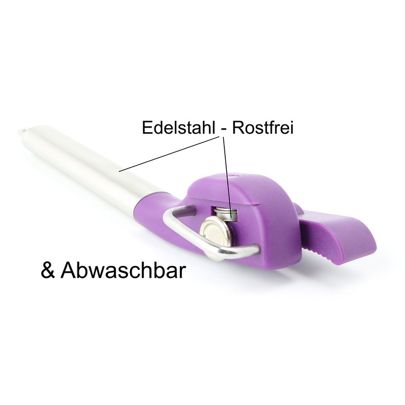 NOVA Multican Sicherheits- Dosenöffner Keine scharfen Kanten Edelstahl (lila)