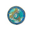 9 Month AA Medallion Elegant Marble Caribbean Aqua Glitter Sobriety