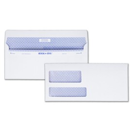 Quality Park #9 Security Envelopes, Double Window, Self Seal, Business Envelopes, For Invoices/Statements, 24 lb White, 3-7/8" x 8-7/8", 500/Bx (QUA67529)