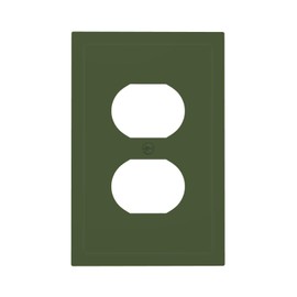 Wmhusu Outlet Covers Olive Green 1 Gang Duplex Light Switch Cover Plate Decorative Socket Covers Wall Plates Electrical Switchplate Receptacle for Bathroom Bedroom Decor