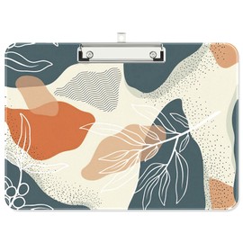 ZAXMEY Plastic A4 Clipboard Landscape, Fashion Clip Board with Low Profile Clip for Drawing, Sketching, Art Supplies, Drafting Supplies, Boho Leaf