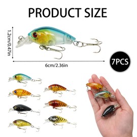 Kasoud Pike Fishing Bait with Hooks, 7PCS Floating Fishing Bait, Fishing Lures Set, Pike Fishing Tackle, Lifelike Pike Swimbait, Fishing Lures Set for Fishing Lures Pike and Perch Trout