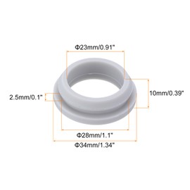 MECCANIXITY 4Pcs Snap Rubber Grommet Plug Mount Dia 28mm ID 23mm Narrow Groove Width 2.5mm Seal Anti-Scratch for Electrical Box Cable Pipes Grey