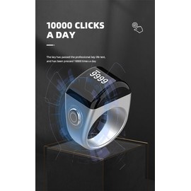 Qomkky Smart Ring, Muslim Digital Azan Alarm Clock, Digital Tasbih Finger Counter with OLED Screen, Waterproof, APP Support Counter Smart Ring (20mm) (Silver)