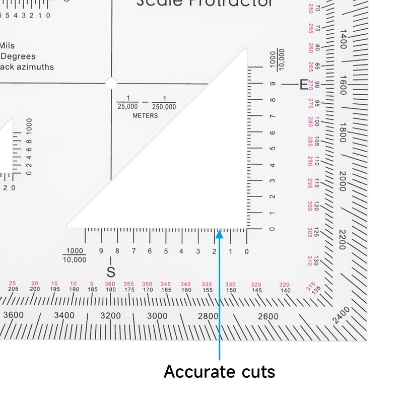CYA Military Map Protractor Coordinate Scale Map for Land Navigation,