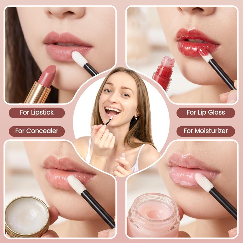 400Pcs Disposable Lip Applicators, Single-Use Velvety Flocked Lip Brushes