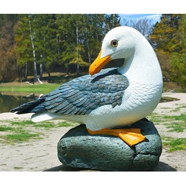 coolboy Real Seagull Figurine Garden Decorations,Seagull Statue Outdoor Decoration,Sea Bird Figurine Nautical Statue Coastal Beach Home Decorations Nautical Seagull Sculpture