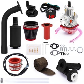 HAUERTZX PWK 24mm Carburetor Carb Exhaust Muffler Throttle Assembly Jets Kit for Predator 212cc 196cc Coleman CT200U Mini Bike BT200X GX160 6.5HP Clone Engine Baja MB200 KT196