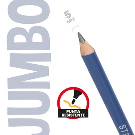 SET WRITING 4 JUMBO HB STARPLAST - 4 Pencils, HB Lead, Triangle Shape, Gift Sharpener, Writing, Wood, Office and School