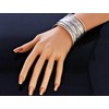 T Waikikaku Coil Women's Wide Silver Casual Accessory Bangle, Zinc,