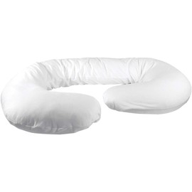 Betty Dain Stretch Jersey Pregnancy/Maternity Pillowcase C-Shape Compatible, 100% Cotton Stretch Jersey, Dual Zippers and Stretch Fabric, Machine Washable, 60" x 25" inches, White