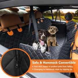 URPOWER Dog Car Seat Cover for Pets 100% Waterproof Seat Cover Hammock 600D Heavy Duty Scratch Proof Nonslip Durable Soft Back Seat Covers for Full Size Trucks