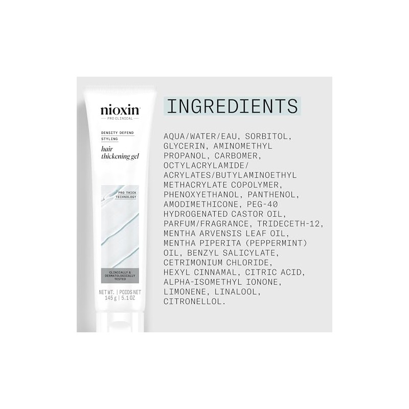 Nioxin Gel para engrosar el cabello 3D, fuerte sujeción y