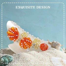 Seashell Claw Clip, Summer Hair Clips, Shell Hair Clip, Beach Claw Clips, Summer Ocean Cute Beach Accessories Pearl Seashell Barrettes, Cute Ocean Theme Pearl Accessories Shell Barrettes for Women