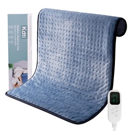 32"x24" XXXL Heating Pad with 6 Temperature Zones for Back Pain - Electric Heat Pad for Period Cramps, Neck & Shoulder, Auto-Off, Machine Washable, Sky Blue