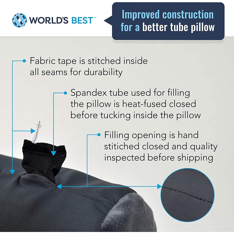 World's Best Microbead Bolster Tube Pillow, Smooth Cool Touch Fabric,