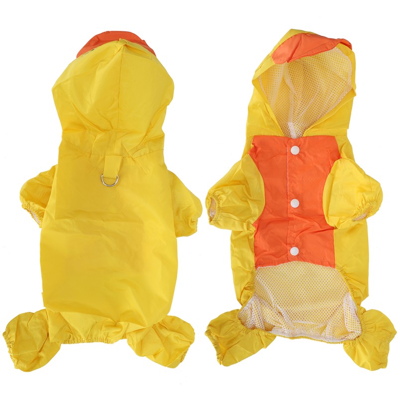 Dog Cute Raincoat Hooded Cloak Rain Jacket Cover Waterproof Polyester