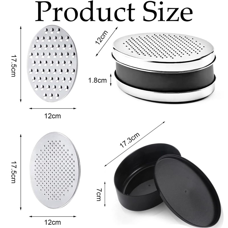 Cheese Grater with Container,Coarse and Fine 2 Size Lid,Stainless Steel