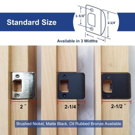 MOSECYOU Extended Strike Plate 2-1/4" x 2-1/4", Matte Black, Heavy Duty Version with Reinforced Torx/Star Screws & Bit, Extender Lip Latch Striker for Exterior/Interior Door (Matte Black,1 Pack)