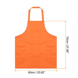 QUARKZMAN Kitchen Cooking Aprons Polyester Art Aprons Potter's Apron Waterproof Artist Painting Apron with 2 Pockets for Home Catering Crafts Garden BBQ Orange, orange