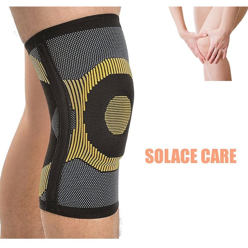 Solace Care Knee Elastic Compression Sleeve Support Brace with Stays