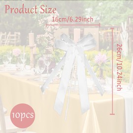 10 Stück Autoschleifen Hochzeit Autoschmuck Hochzeitsschleifen fürs Auto Weiß Organza mit Herzen Antennenschleifen 16×26cm Schleifen Auto Hochzeit Schleifenband für Hochzeitsdeko Brautstrauß Geschenk