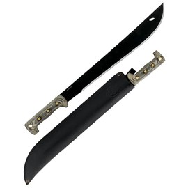 Condor Tool & Knife El Salvador Machete - 1075 High Carbon Steel - 3mm Thick Full Tang Machete with a Micarta Handle and a Hand Crafted Welted Leather Sheath - 18in Blade - 31.5oz