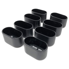 Design61 8 x Cover Caps Chair Leg Caps 30 x 15 mm for Oval Pipes Pipe Caps for Garden Chairs