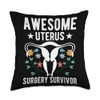 Uterus Removal Surgery Recovery Products Hysterectomy Throw Pillow