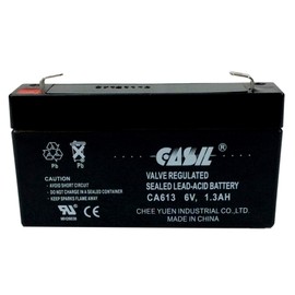 Casil 6v 1.3ah ELS EDS612 GE 600-1054-95R Simon XT 6V 1.3Ah Mule 6GC004A National Power GS004T2 Portalac GS PE126R Trio Lighting 6100 6100A Sentry Lite PM612 Emergency Light Battery