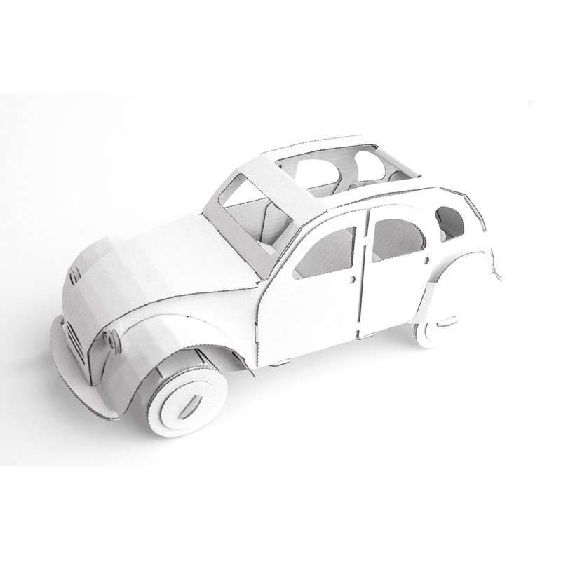 Leolandia Dose Schnecke, vormontiert Creative Karton Auto Modell, Weiß