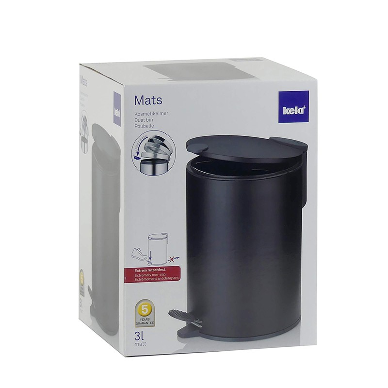 Kela Bin, Metal, Black, one Size