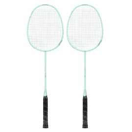 2PCS Badminton Rackets Set Lightweight Glass Carbon Alloy Badminton Racquets for Professional Training and Competition Turquoise