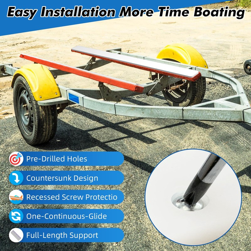 Nalwort 3" x 48" Boat Trailer Bunk Slides, Heavy Duty