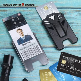 JNOMOW Retractable Badge Holder,Heavy Duty Retractable Keychain with Zinc Alloy Carabiner，Tacical ID Badge Holder,31.5 Steel Cord,9 oz Rebound (Black Keychain Style2 and Card Holder)