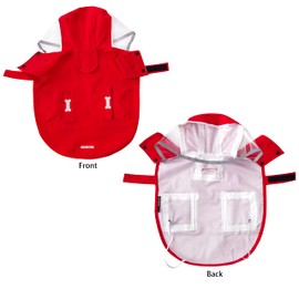 Dog Raincoat,Waterproof Rain Poncho with Hoodie, High Reflective Adjustable Pet Rain Jacket with Leash Hole for Small Medium and Large Dogs (Red, Small)