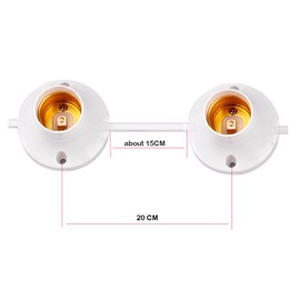 1pcs White Hanging Light Cord E27 Light Bulb Socket to 2-Prong with On/Off Switch (5 lamp Holders+Plug Switch Wires)