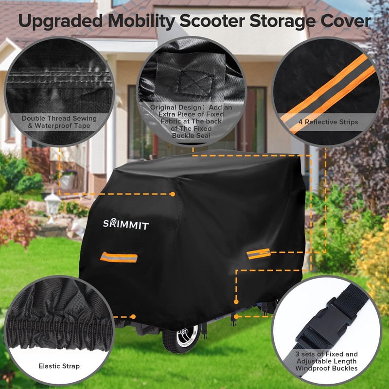 Upgraded Mobility Scooter Storage Cover,SRIMMIT Heavy Duty 420D Oxford Fabric