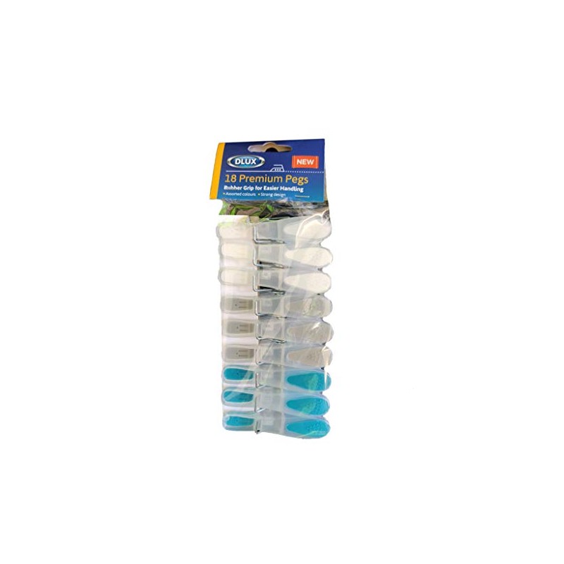 DLux Washing Line Pegs Strong Soft Rubber Grip Clothes Line