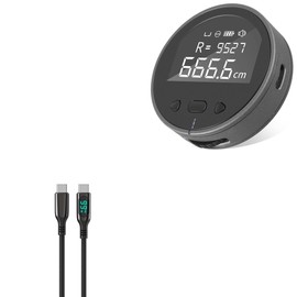 BoxWave Cable Compatible with Janoiuc 324 Ft Electronic Digital Tape Measure - PowerDisplay PD Cable (6ft) - USB-C to USB-C (100W), LED Display 6 Foot PD Braided Nylon Cable - Jet Black